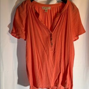 MICHAEL Michael Kors Coral Short-Sleeve Henley Top
